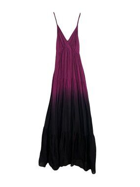 Keysha Tiered Maxi Dress‎ Womens S Ombre 100% Silk Made in Italy Wedding Guest